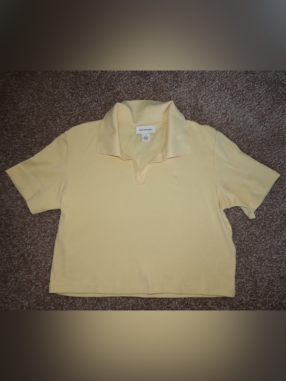 Calvin Klein Jeans Pale Yellow Short-Sleeve Polo